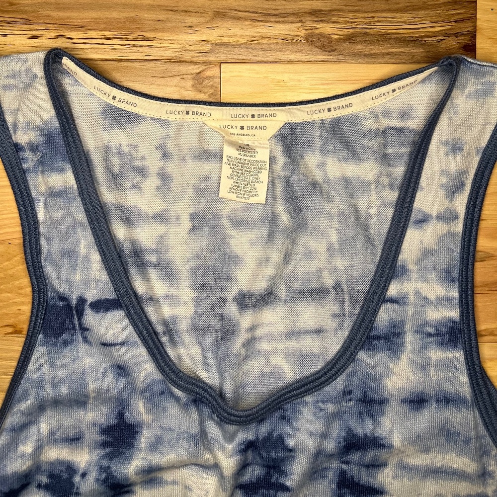 Lucky Brand Blue Shibori Style Tank Top - Picture 2 of 5